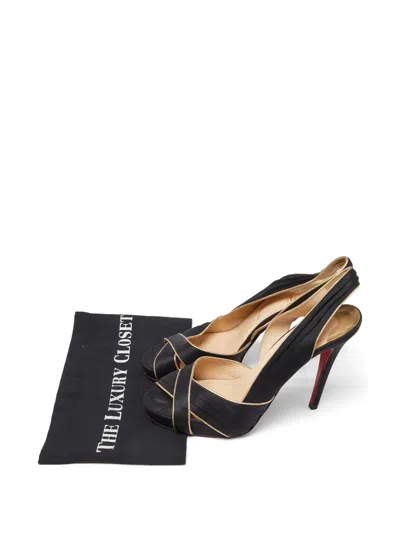 Pre-owned Christian Louboutin Platform Slingback Sandals In Black