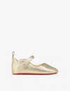Christian Louboutin Baby Love Chick Metallic-leather Crib Shoes 6-12 Month In Platine