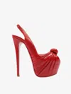 CHRISTIAN LOUBOUTIN CHRISTIAN LOUBOUTIN PLEATED ACCENTS SLINGBACK PUMPS 125MM LEATHER