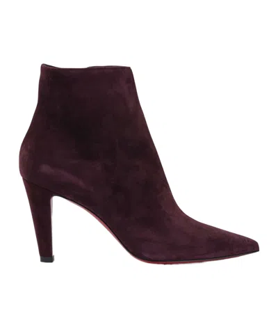 Christian Louboutin Pointed Ankle Boots In Red