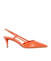 Christian Louboutin Pointed High Heel Sandals In Orange