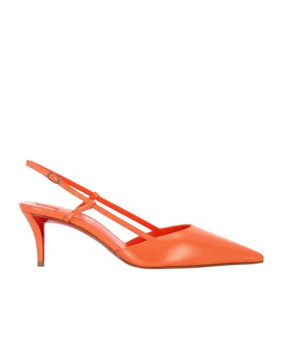 Christian Louboutin Pointed High Heel Sandals In Orange