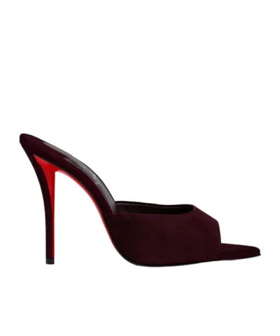 Christian Louboutin Pointed High-heeled Sandals In Burgundy