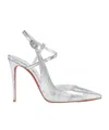 Christian Louboutin Womens Jenlove 100 Manoir Speccio-leather Heeled Pumps Silv In White