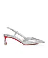 Christian Louboutin Woman Pumps Silver Size 8 Leather In White