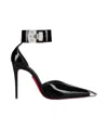 Christian Louboutin Lock Me Up 100 Embellished Leather Pumps In Black