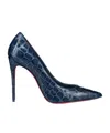 Christian Louboutin Womens Denim Kate 100 Leather Heeled Courts In Blue