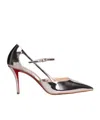 Christian Louboutin Miss Z Strap 80 Leather Slingback Pump In Multicolor