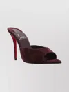 Christian Louboutin Pointed Toe Mules Featuring A Heel In Burgundy