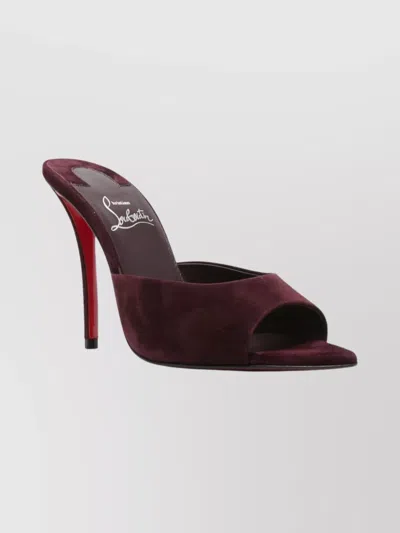 Christian Louboutin Pointed Toe Mules Featuring A Heel In Burgundy