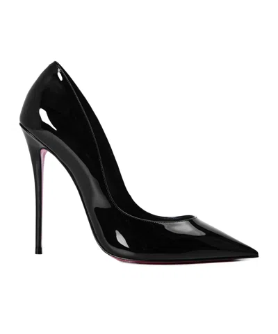 Christian Louboutin Pointed Toe Patent Leather Stiletto Pumps In Black