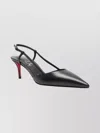 Christian Louboutin Pointed Toe Sling Back Stiletto Pumps In Black