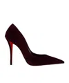Christian Louboutin Miss Z 100 Suede Pumps In Burgundy