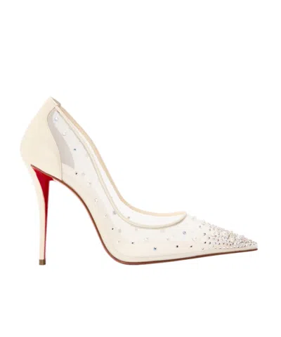 Christian Louboutin Pointed Toe Stilettos In White