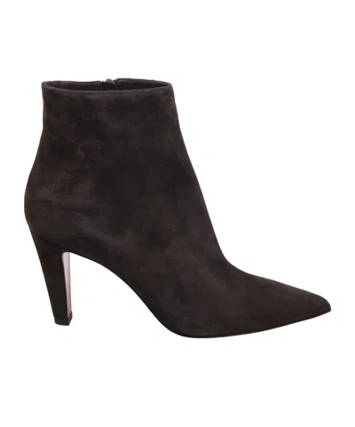 Christian Louboutin Pointed Toe Zip-up Boots In Black