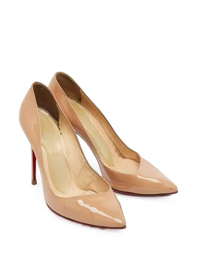 Pre-owned Christian Louboutin Pointed-toe Heeled Pumps In Neutrals