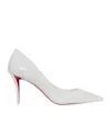 Christian Louboutin Women Miss Z 100mm Pumps In Pearlescent Leather In White