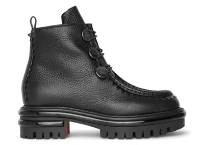 Pre-owned Christian Louboutin Pole Sweed Flat Boot (women's) Sneakers In Black