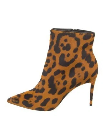 Pre-owned Christian Louboutin Ponyhair Animal Print Boots In Brown