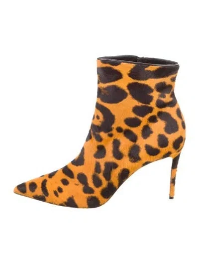 Pre-owned Christian Louboutin Ponyhair Animal Print Boots In Neutral