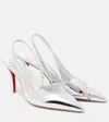 Christian Louboutin Stiletto Heel Pointed Toe Leather Pumps In Silver
