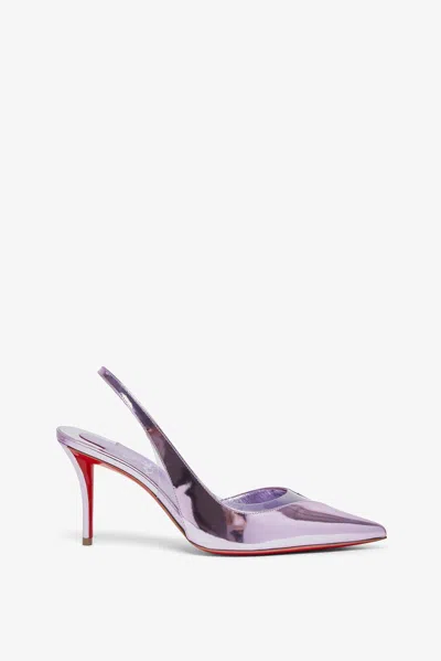 Christian Louboutin Posticha 80 Metallic Slingbacks In Parmel/lin Parme