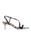 Christian Louboutin Rosalie Black Patent Leather Sandals In Multicolor
