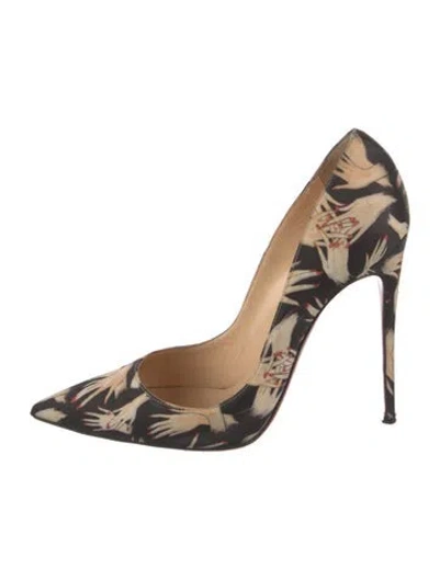 Pre-owned Christian Louboutin Printed Pumps In Black