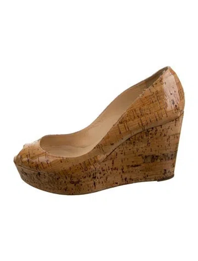 Pre-owned Christian Louboutin Printed Pumps In Neutral