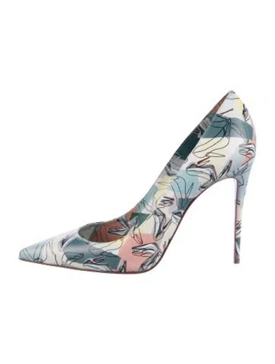 Pre-owned Christian Louboutin Printed Pumps In Silver