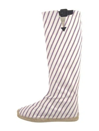 Pre-owned Christian Louboutin Printed Rain Boots In White