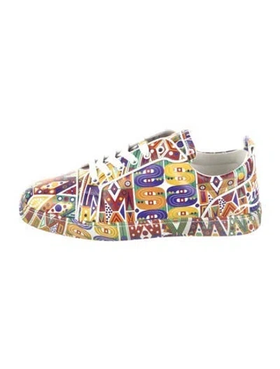 Pre-owned Christian Louboutin Printed Sneakers In White