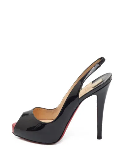 Pre-owned Christian Louboutin Private Number Platform Pumps In Black
