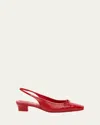 Christian Louboutin Promess Croc-embossed Leather Red Sole Ballerina Pumps In Red
