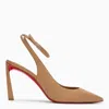 Christian Louboutin Condora Leather Red Sole Ankle-strap Pumps In Brown