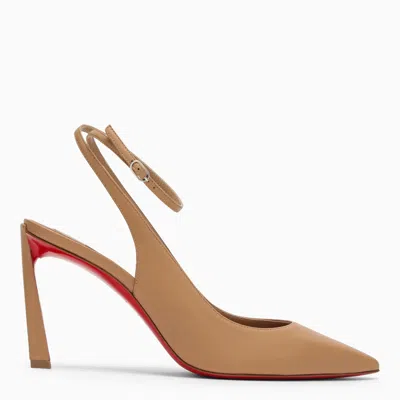 Christian Louboutin Condora Leather Red Sole Ankle-strap Pumps In Brown