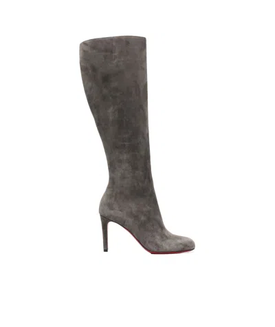 Christian Louboutin Pumppie 80mm Suede Boots In Black