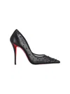 Christian Louboutin Miss Z Degrastrass Perla Mesh Nylon Pumps With Rhinestones In Black