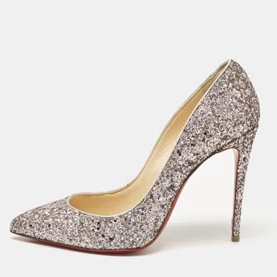 Pre-owned Christian Louboutin Purple Glitter Pigalle Follies Pumps Size 39