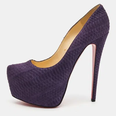 Pre-owned Christian Louboutin Purple Python Daffodile Pumps Size 39