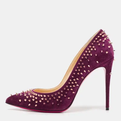 Pre-owned Christian Louboutin Purple Suede Escarpic Pumps Size 37
