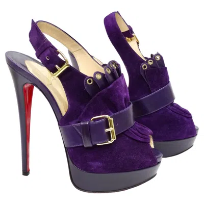 Pre-owned Christian Louboutin Purple Suede Platform Pumps