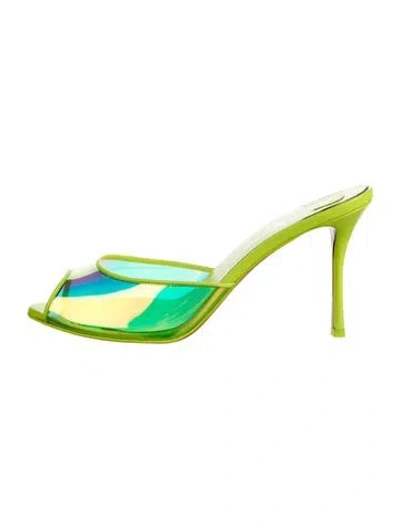 Pre-owned Christian Louboutin Pvc Mules In Green
