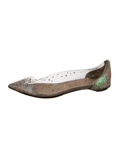 Pre-owned Christian Louboutin Pvc Patterned Flats In Transparent