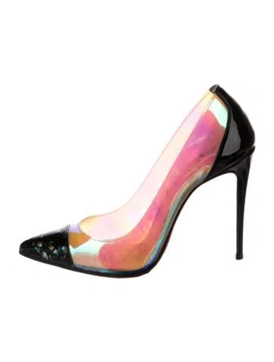 Pre-owned Christian Louboutin Pvc Patterned Pumps In Black/clear