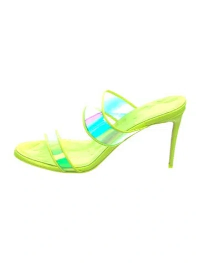 Pre-owned Christian Louboutin Pvc Printed Slides