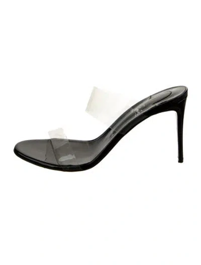 Pre-owned Christian Louboutin Pvc Slides In Black/clear