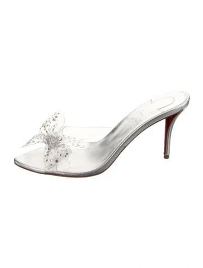 Pre-owned Christian Louboutin Pvc Slides In Clear/grey