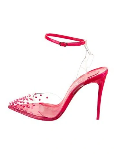 Pre-owned Christian Louboutin Pvc Studded Accents Pumps In Pink