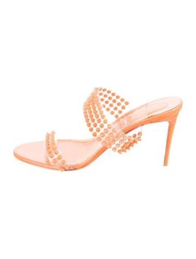 Pre-owned Christian Louboutin Pvc Studded Accents Slides